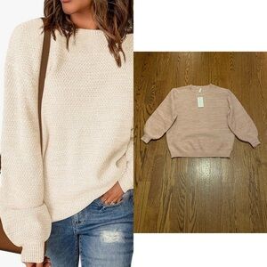 Sucolan Pink Long Sleeve Pullover Sweater Crew Neck Women’s Size Small NWT